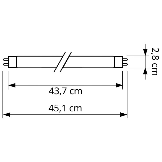 Megalopolis Diplomaat dynamisch TL-Lamp 15W/830 44cm. - Retrogeschenk